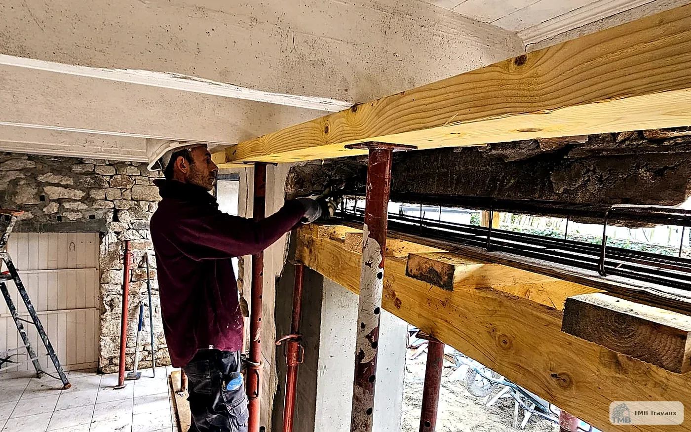 Renfort structurel et préparation d’ouverture.
